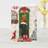 Poodle Christmas Karte (Gelbe Blume)