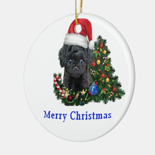 Poodle Christmas Keramik Ornament (Links)