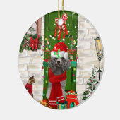 Poodle Christmas Keramik Ornament (Links)