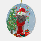 Poodle Christmas Keramik Ornament (Links)