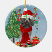 Poodle Christmas Keramik Ornament (Hinten)