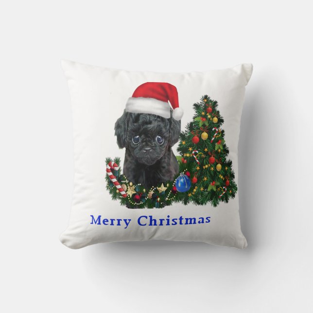 Poodle Christmas Kissen (Vorderseite)