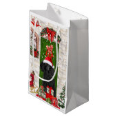 Poodle Christmas Kleine Geschenktüte (Vorderseite Schrägansicht)