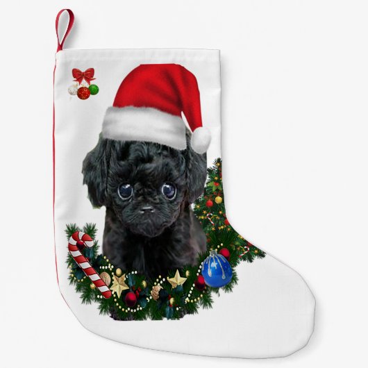 Poodle Christmas Kleiner Weihnachtsstrumpf (Vorderseite)