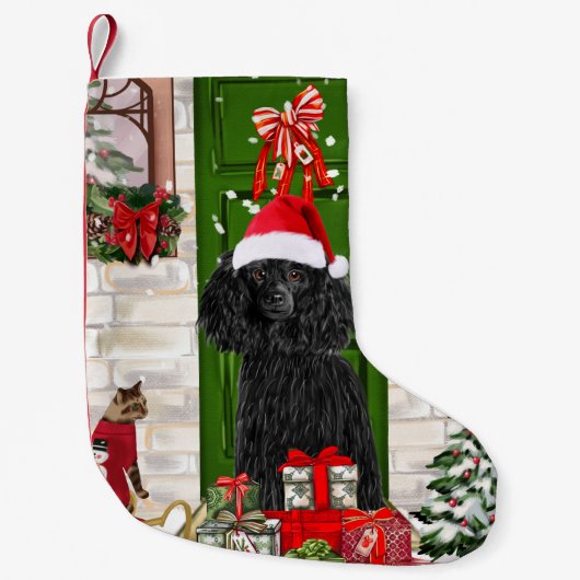 Poodle Christmas Kleiner Weihnachtsstrumpf (Vorderseite)