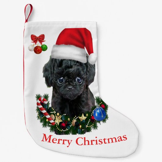 Poodle Christmas Kleiner Weihnachtsstrumpf (Vorderseite)