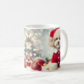 Poodle Christmas Mug – Cute Dog with Santa Hat  Kaffeetasse (VorderseiteRechts)