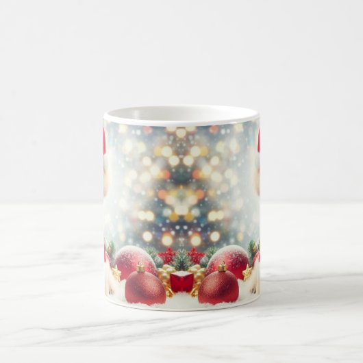 Poodle Christmas Mug – Cute Dog with Santa Hat  Kaffeetasse (Mittel)