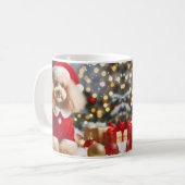 Poodle Christmas Mug – Cute Dog with Santa Hat Kaffeetasse (Vorderseite Links)
