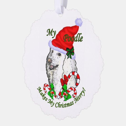 Poodle Christmas Ornament Karte (Links)