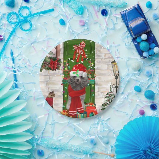 Poodle Christmas Pappteller (Party)