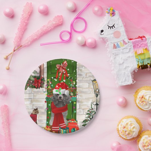 Poodle Christmas Pappteller (Party)