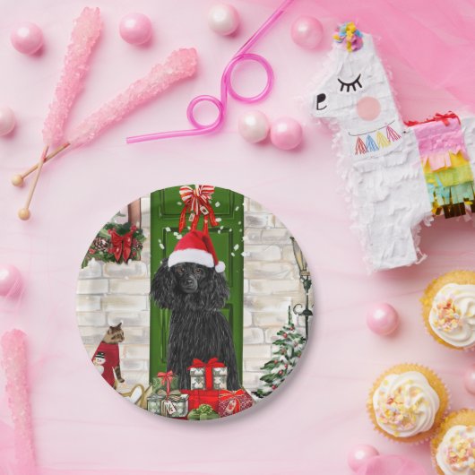 Poodle Christmas Pappteller (Party)