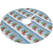 Poodle Christmas Polyester Weihnachtsbaumdecke (Schrägansicht)