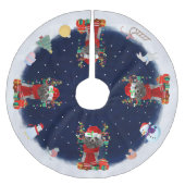 Poodle Christmas Polyester Weihnachtsbaumdecke (Vorderseite)