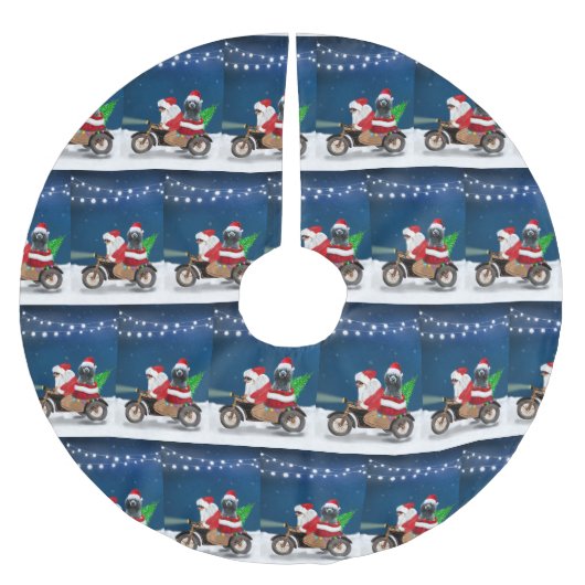 Poodle Christmas Polyester Weihnachtsbaumdecke (Vorderseite)