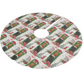 Poodle Christmas Polyester Weihnachtsbaumdecke (Schrägansicht)