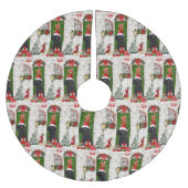 Poodle Christmas Polyester Weihnachtsbaumdecke (Vorderseite)