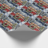 Poodle Christmas Red Truck Holiday Geschenkpapier (Ecke)