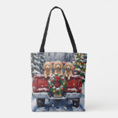 Poodle Christmas Red Truck Holiday Tasche (Rückseite)