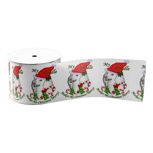 Poodle Christmas Ripsband (Spule)