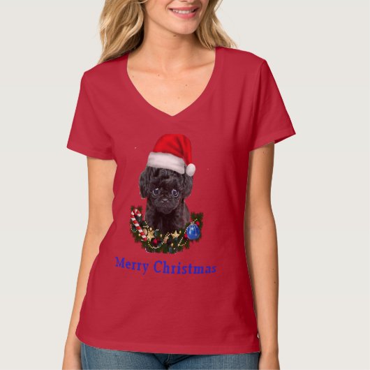Poodle Christmas T - Shirt (Vorderseite)
