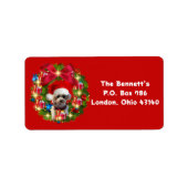 Poodle Christmas Wreath Address Labels Adressaufkleber (Vorne)