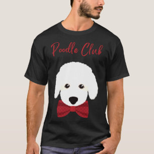 Poodle Club Niedliches weißes Flusspudel mit rotem T-Shirt