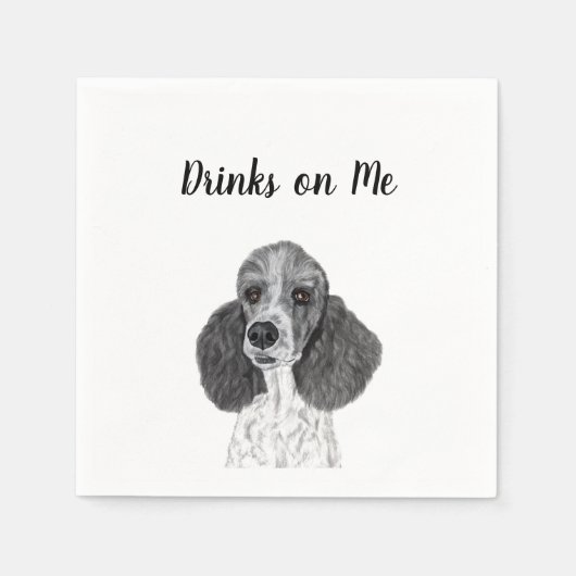 Poodle Cocktail Napkins Serviette (Vorderseite)