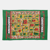 Poodle Countdown Weihnachtskalender Hund Geschirrtuch (Horizontal)