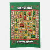 Poodle Countdown Weihnachtskalender Hund Geschirrtuch (Vertikal)