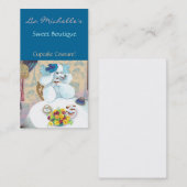 Poodle Cupcake Tee Party Business Card Visitenkarte (Vorne/Hinten)
