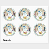 Poodle Cupcake Tee Party Runder Aufkleber (Blatt)