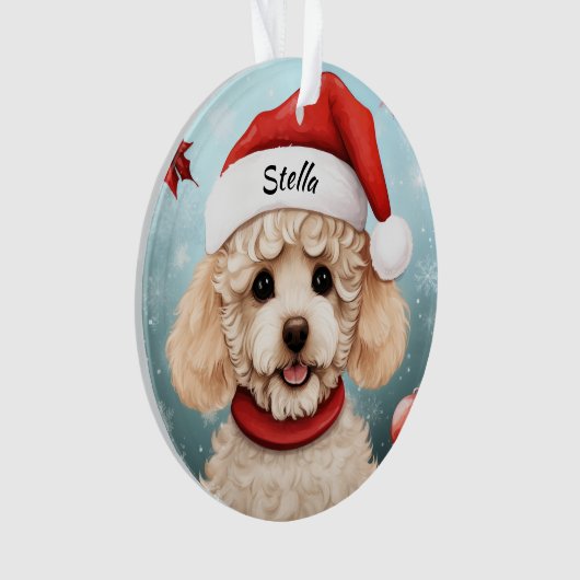 Poodle Custom Christmas Ornament (Vorderseite)
