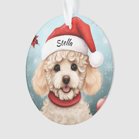 Poodle Custom Christmas Ornament (Vorderseite)