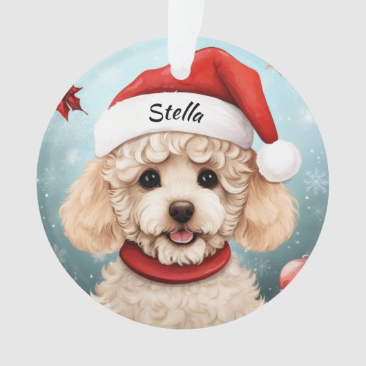 Poodle Custom Christmas Ornament (Vorderseite)