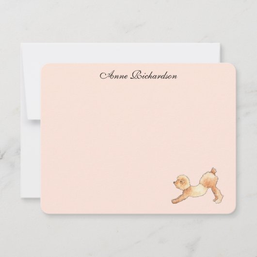 Poodle Custom Flat Vielen Dank Anmerkungen Dankeskarte (Vorderseite)