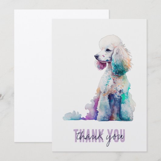 Poodle danke Ihrer Karte (Vorne/Hinten)