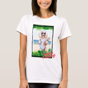 Poodle "Der Sommer kommt!" T-Shirt