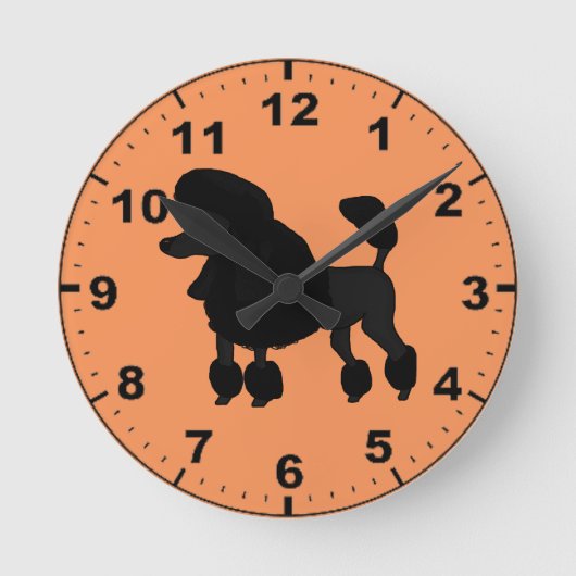 Poodle-Design-Wanduhren Runde Wanduhr (Vorderseite)