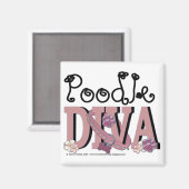 Poodle DIVA Magnet (Vorderseite/Rückseite)