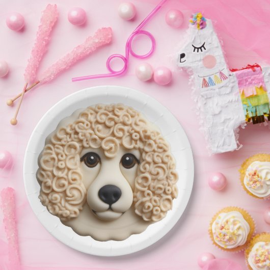 Poodle Dog 3D Inspiriert Pappteller (Party)