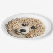 Poodle Dog 3D Inspiriert Pappteller (Schrägansicht)