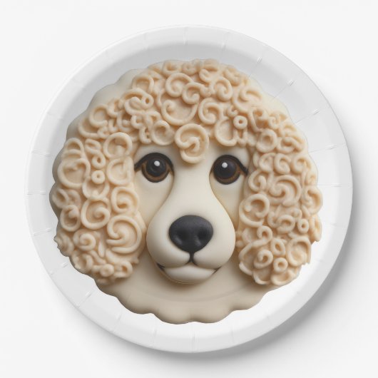 Poodle Dog 3D Inspiriert Pappteller (Vorderseite)
