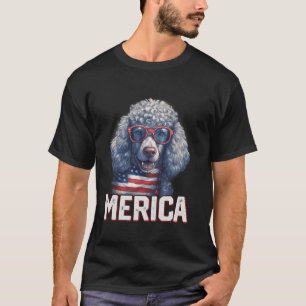 Poodle Dog 4. Juli American Flag America USA F T-Shirt