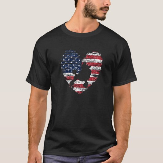 Poodle Dog American Flag Herbst 4. Juli Kinder B T-Shirt (Vorderseite)