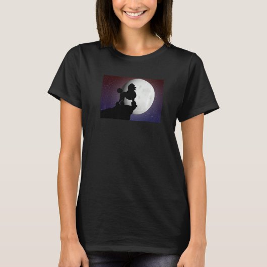 poodle dog and moon T-Shirt (Vorderseite)