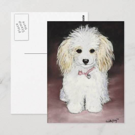Poodle Dog Art Postkarte (Vorne/Hinten)