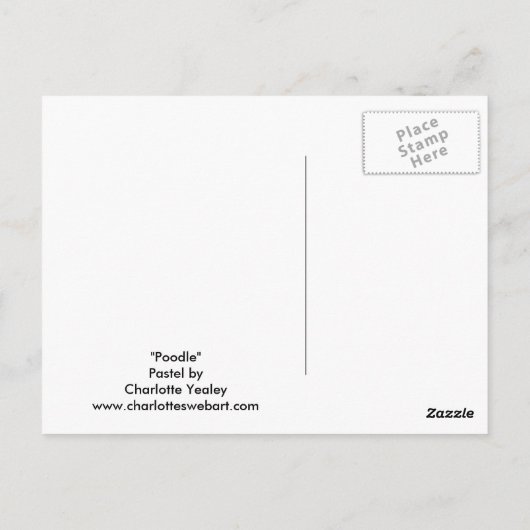 Poodle Dog Art Postkarte (Rückseite)