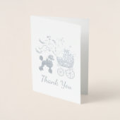 Poodle Dog Baby Dusche Welpe Gray Geschlecht Neutr Folienkarte (Vorderseite)